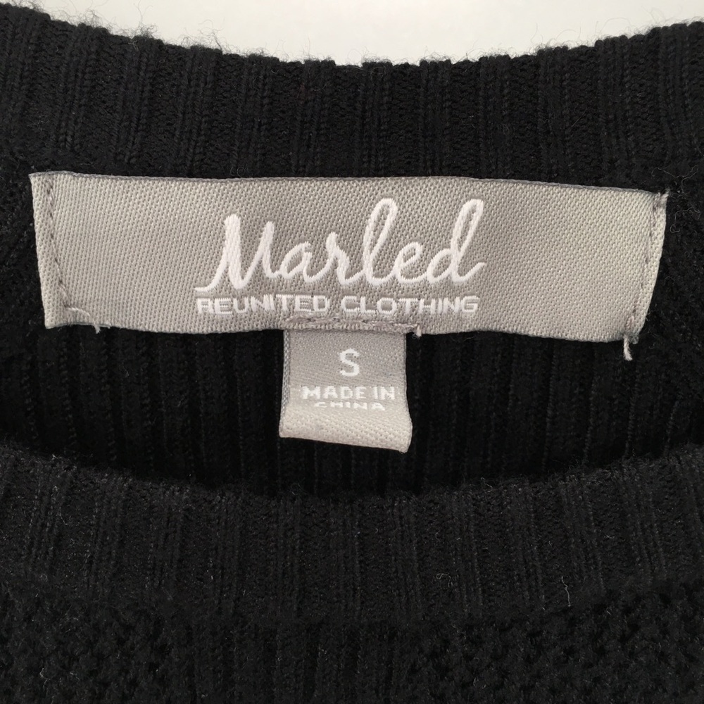 Marled Black Ruffled Sweater - Picture 8 of 9